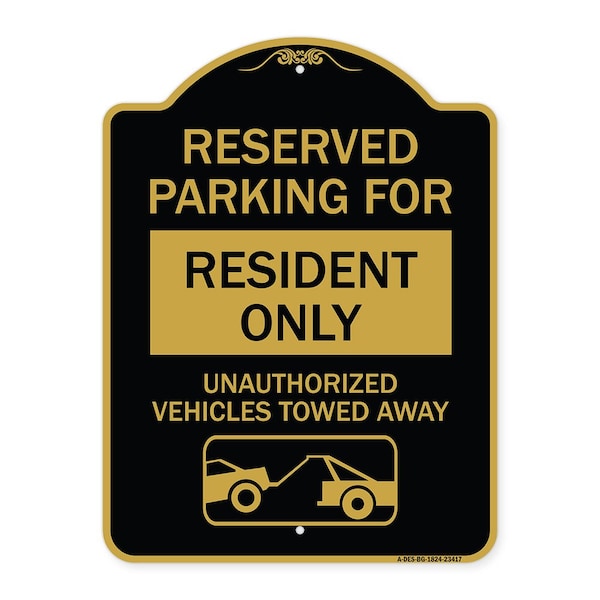 Signmission Parking Lot Reserved Parking for Residents Only Unauthorized Vehicles Towed Away Wit, BG-1824-23417 A-DES-BG-1824-23417 - main